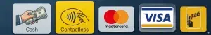 Cash Contactless Payment Visa MasterCard American Express China UnionPay Diners Club Discover JCB